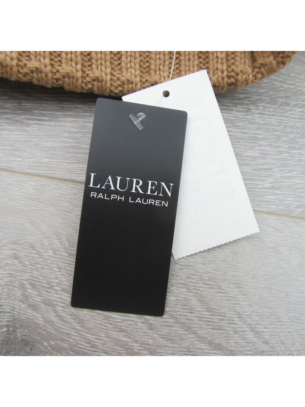Lauren Ralph Lauren Crest-Patch Pom Pom Cable-Knit Beanie NEW - Picture 10 of 11